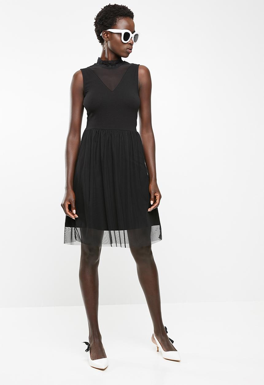 ONLY - Niella mesh dress - black