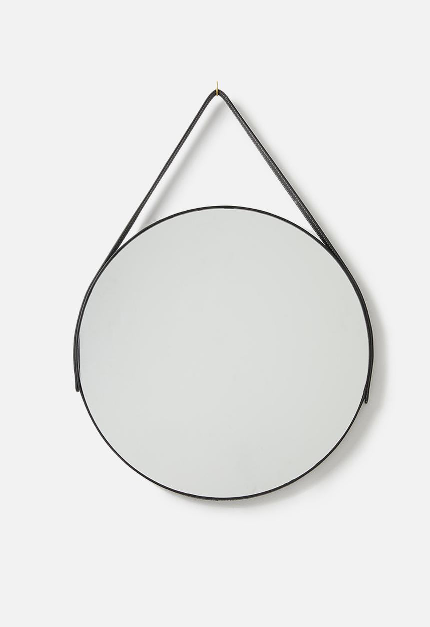 Sixth Floor - Round hanging mirror - black