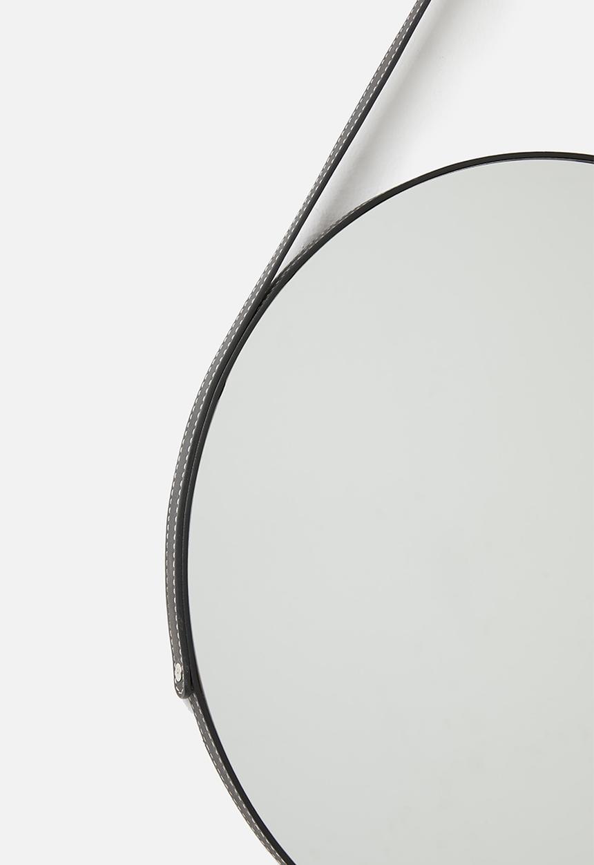 Sixth Floor - Round hanging mirror - black