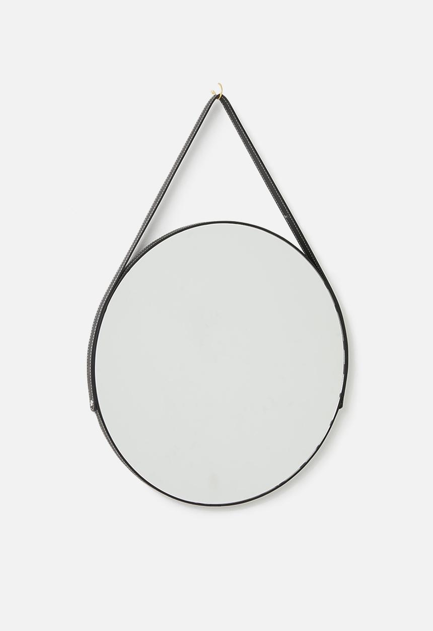 Sixth Floor - Round hanging mirror - black