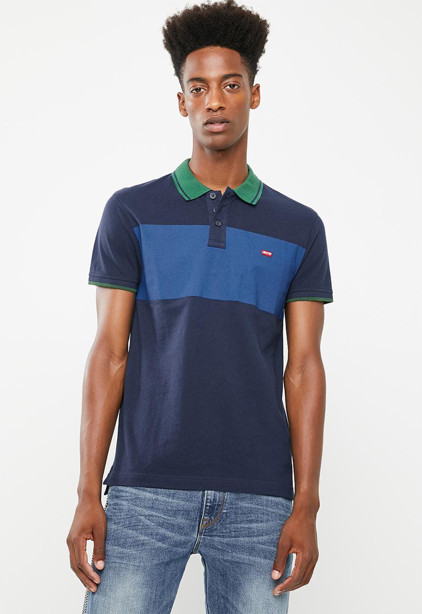 Levi’s® - Levis house mark polo colour block rugby - blue & green