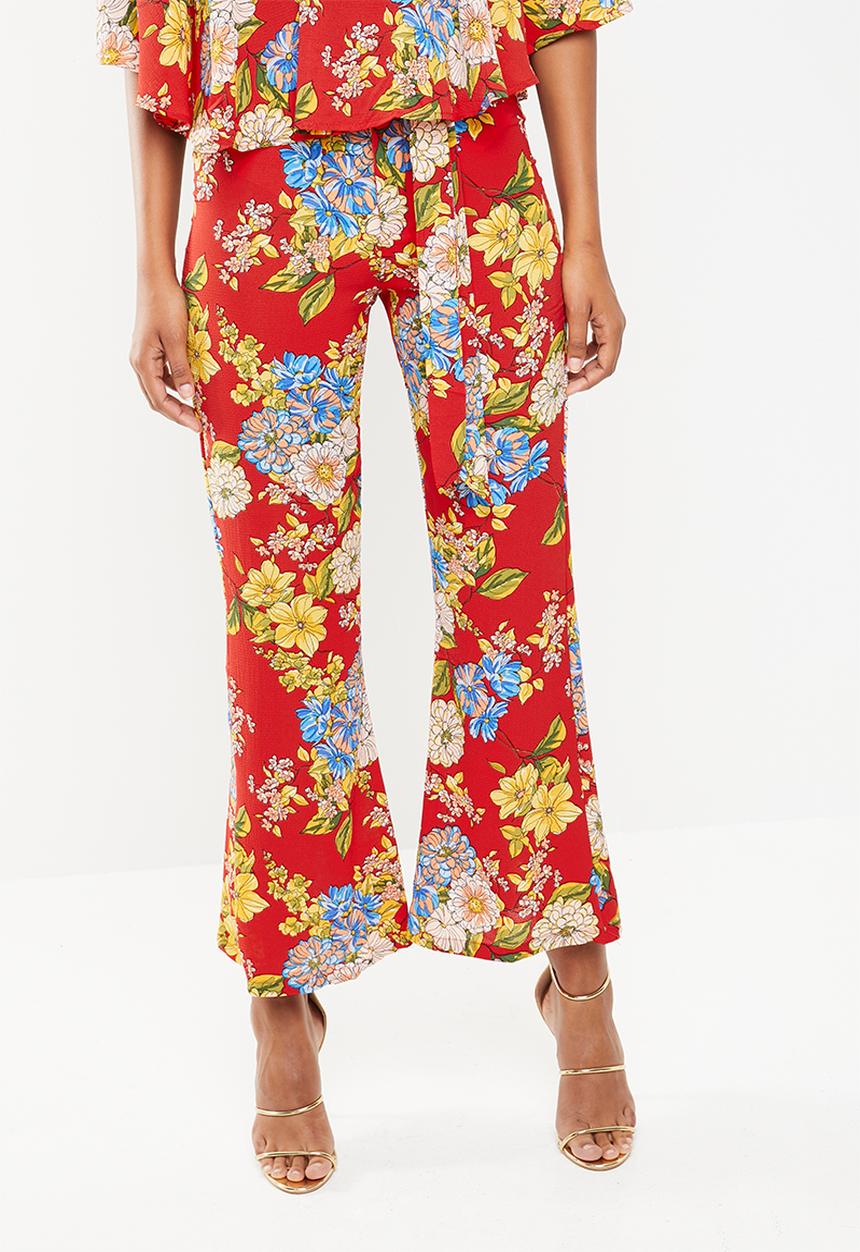 STYLE REPUBLIC - Highwaisted satin smart pants - red