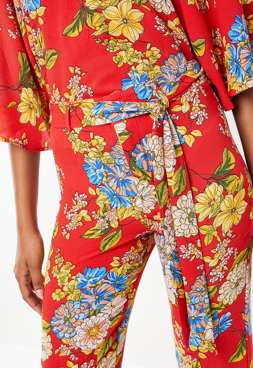 STYLE REPUBLIC - Highwaisted satin smart pants - red