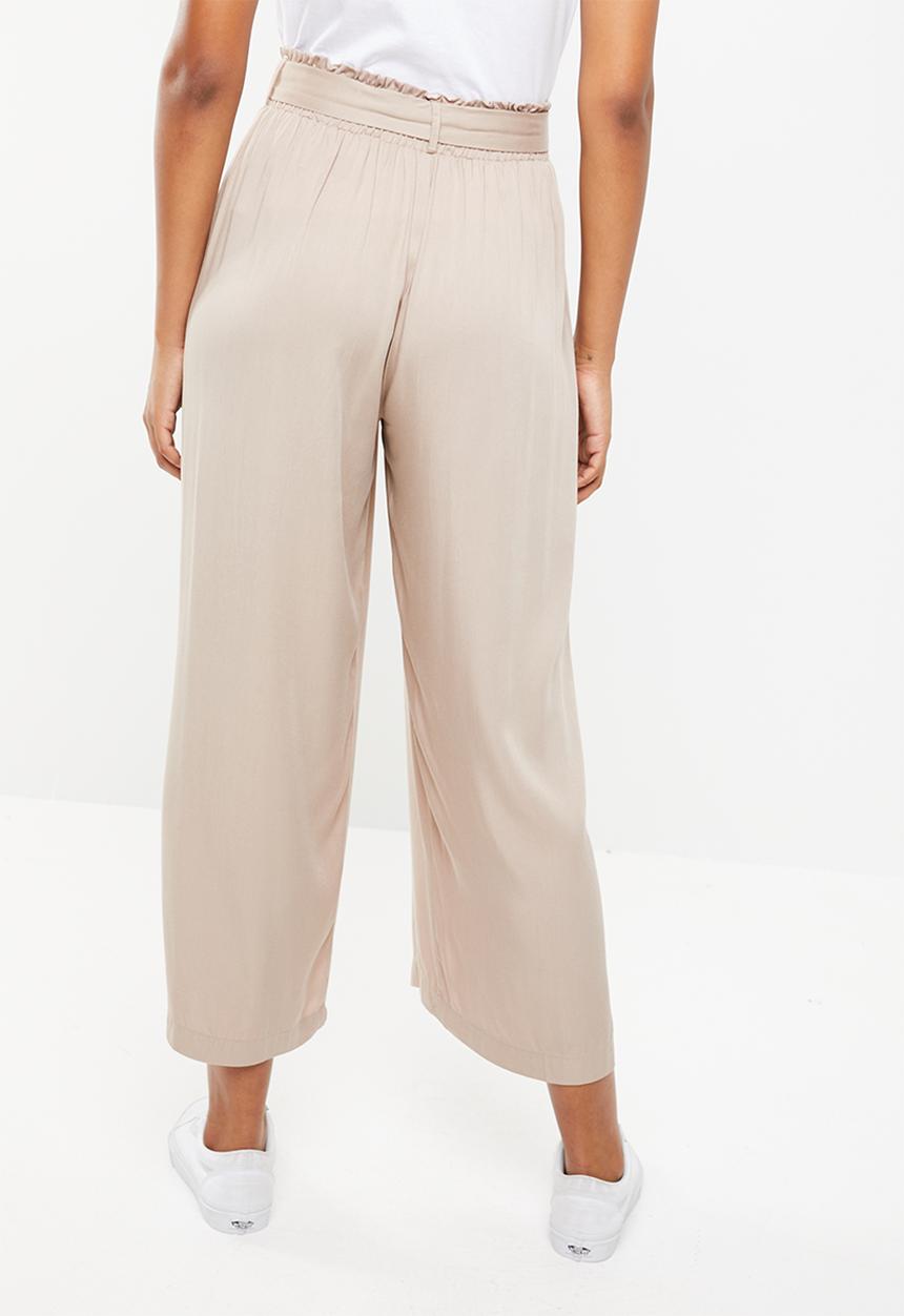 STYLE REPUBLIC - Wide leg paperbag pants  - beige