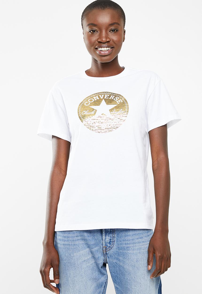Converse - Precious metal chuck patch easy crew tee - white