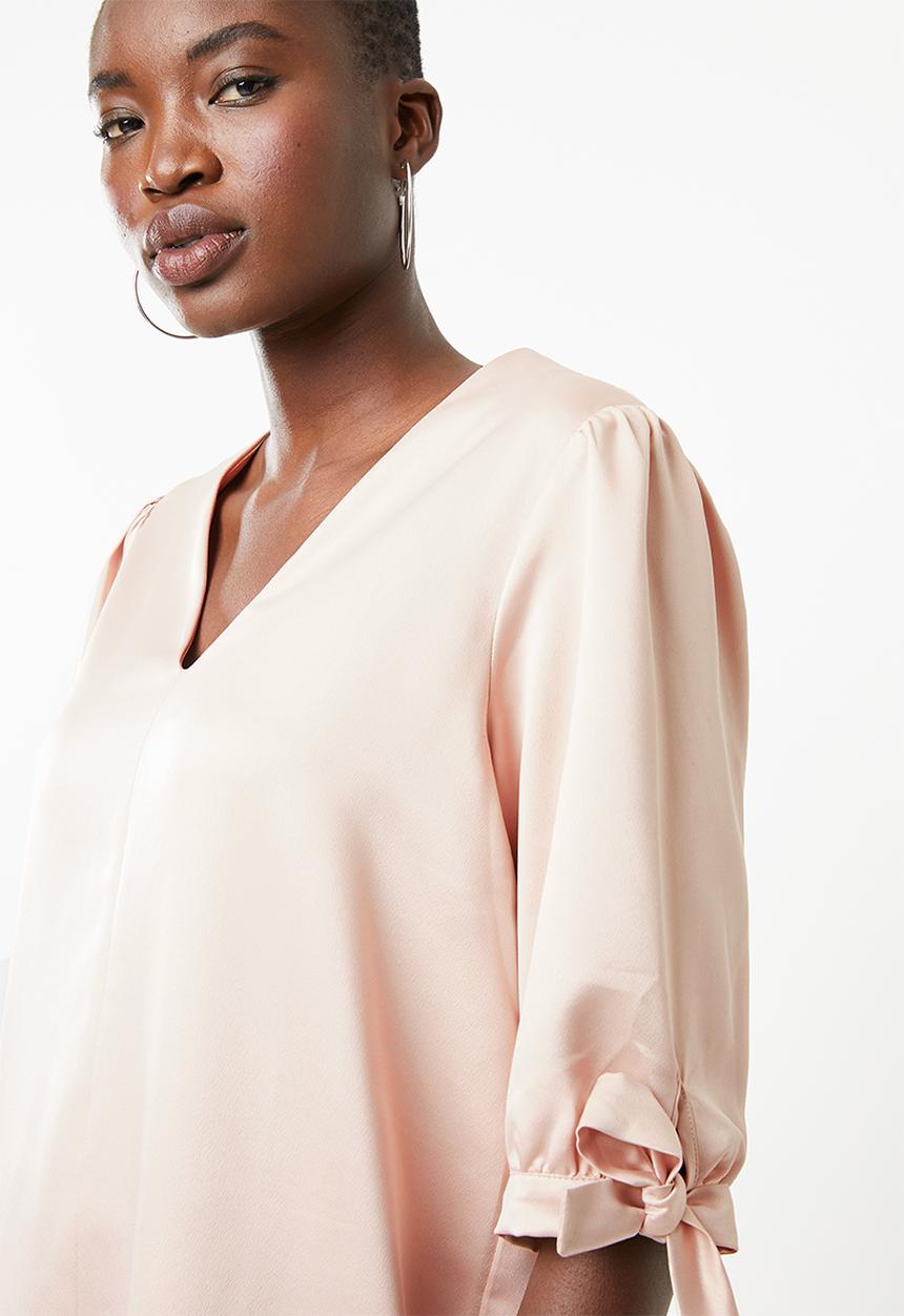 Superbalist - Puff sleeve detail dress - beige 