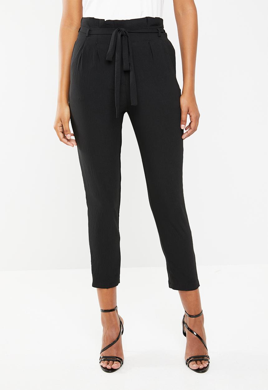 STYLE REPUBLIC - Highwaisted paperpag pants - black