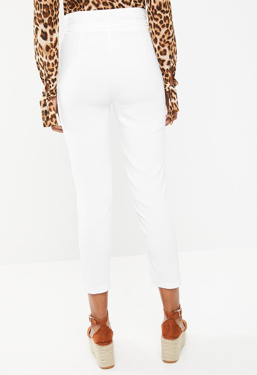 STYLE REPUBLIC - Highwaisted paperpag pants - white