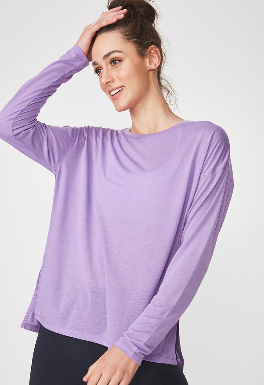 Cotton On - Long sleeve split hem - purple