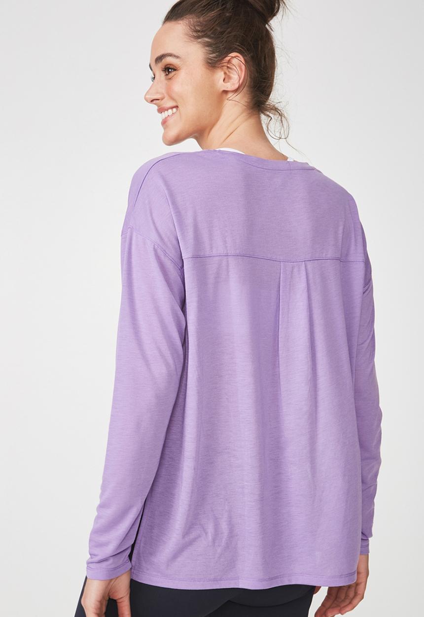 Cotton On - Long sleeve split hem - purple