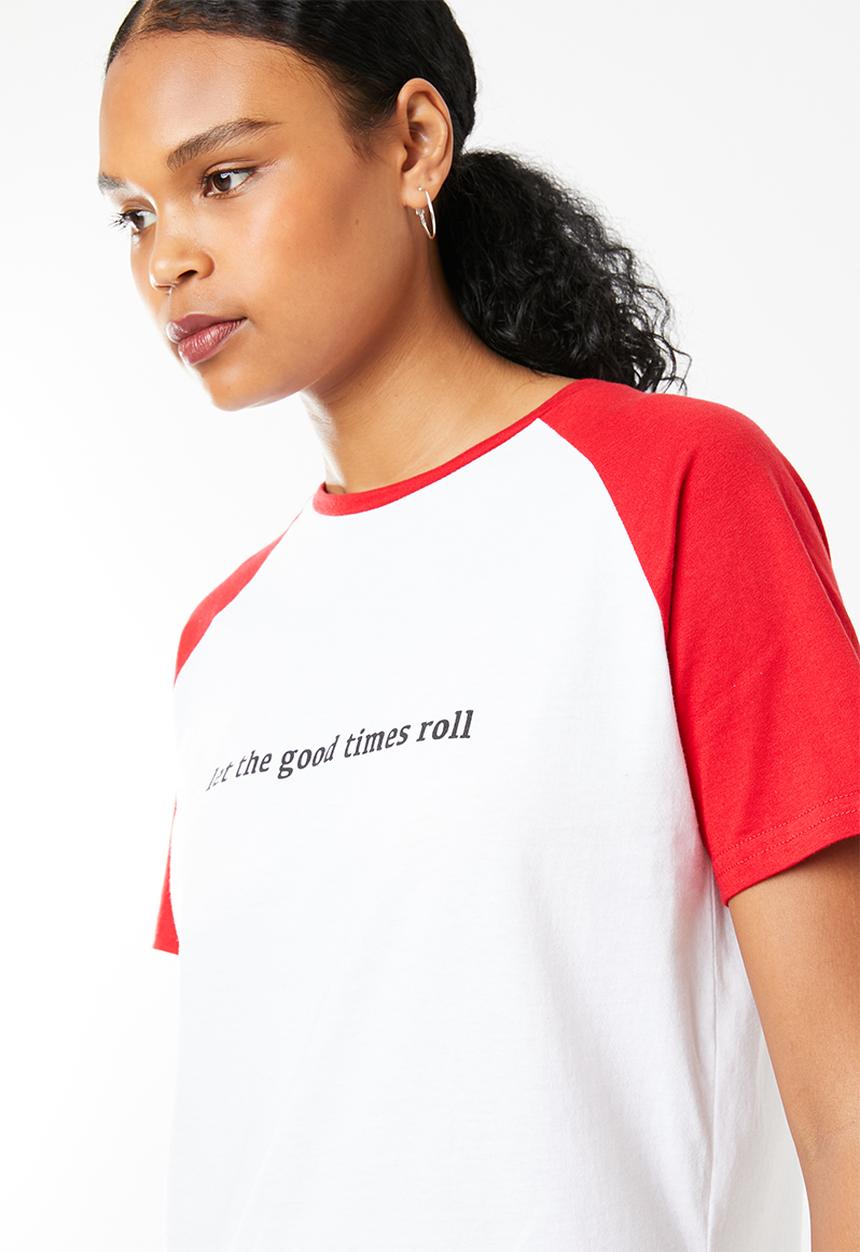 Superbalist - Raglan printed tee - white