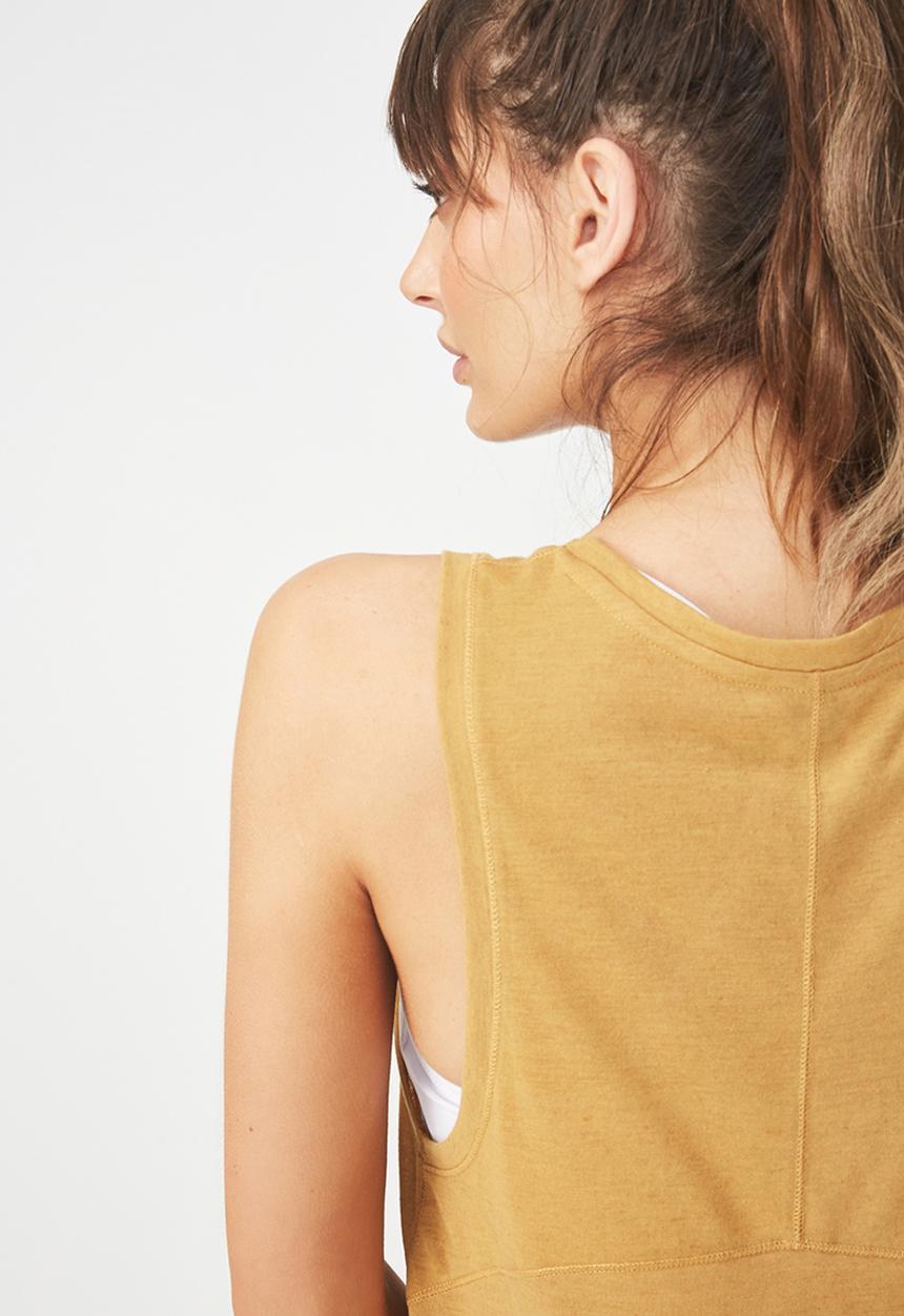 Cotton On - Slouchy scoop neck tank - yellow