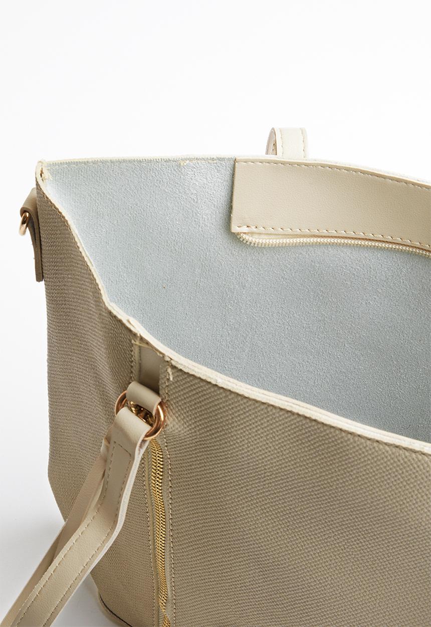 STYLE REPUBLIC - Zip detail tote bag - cream