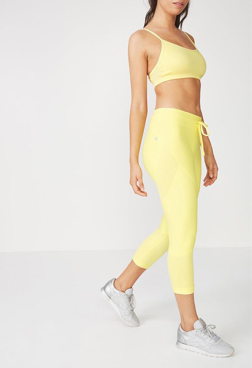 Cotton On - Textured crop tight - yellow