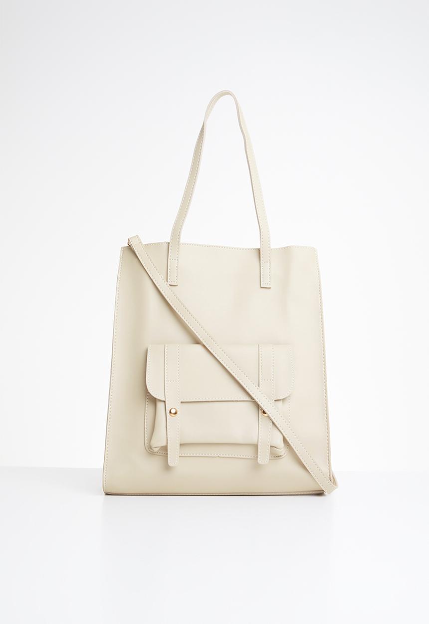 STYLE REPUBLIC - Leather-look shopper bag - cream