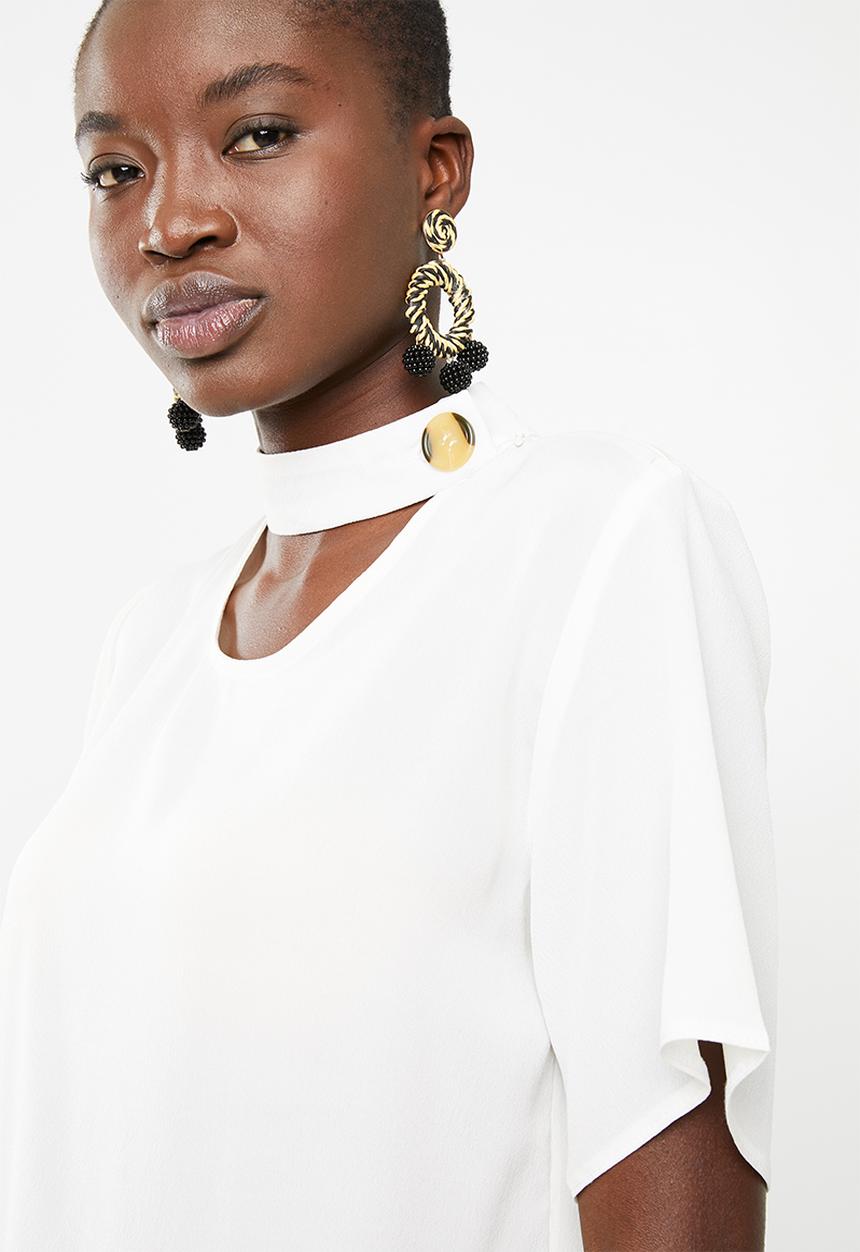 STYLE REPUBLIC - Choker neckline blouse - off white