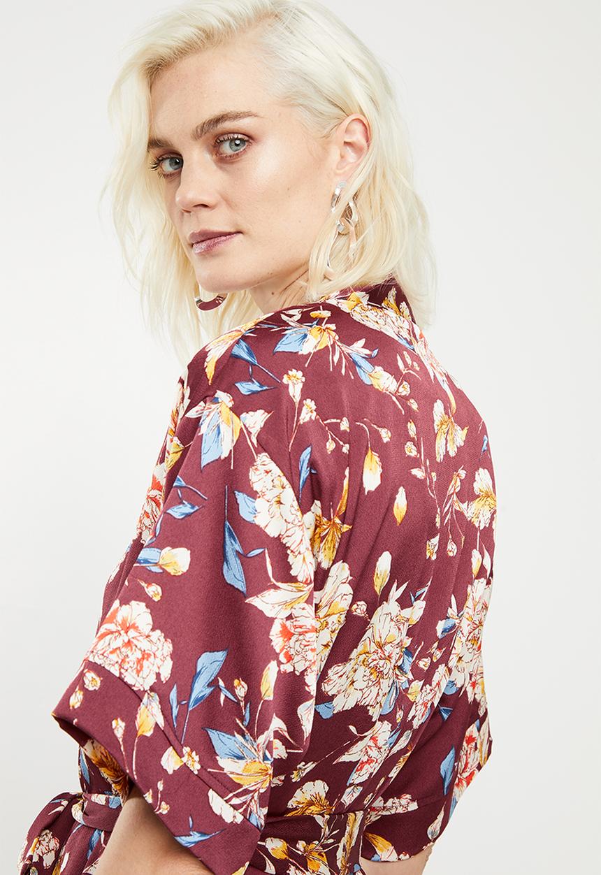 Superbalist - Soft kimono - maroon 