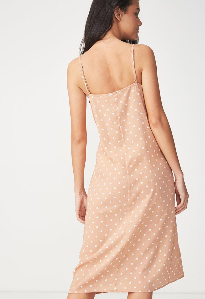 Cotton On - Woven mimi rouched midi dress - peach