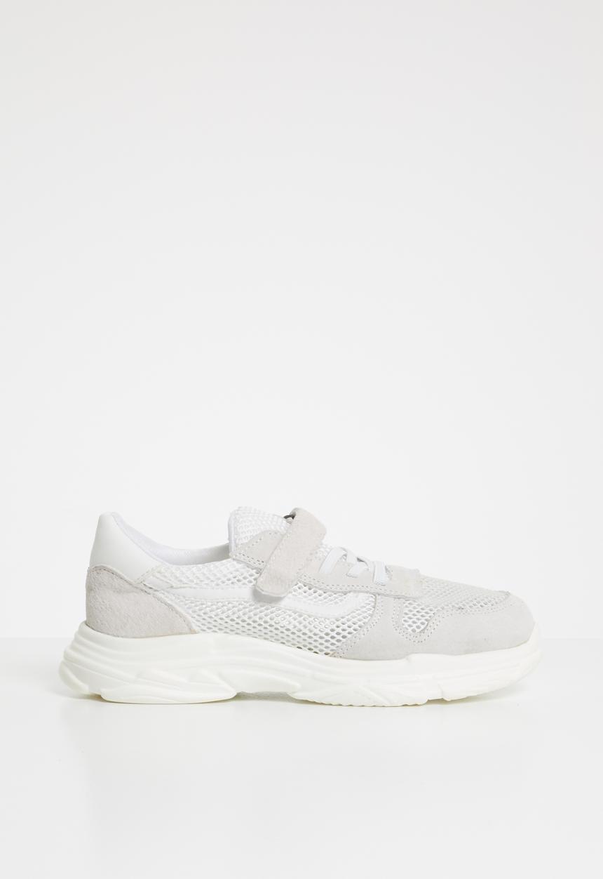 Pop Candy - Sueded knit sneaker - white