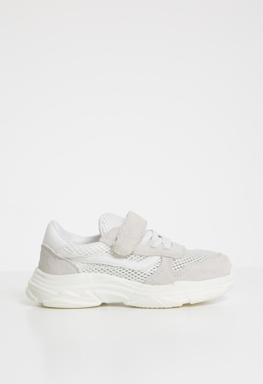 Pop Candy - Sueded knit sneaker - white