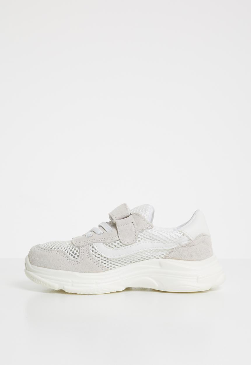 Pop Candy - Sueded knit sneaker - white