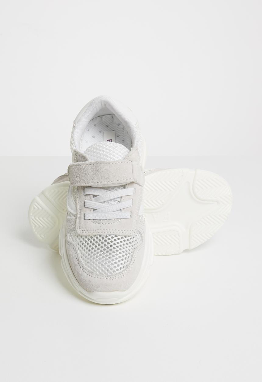 Pop Candy - Sueded knit sneaker - white