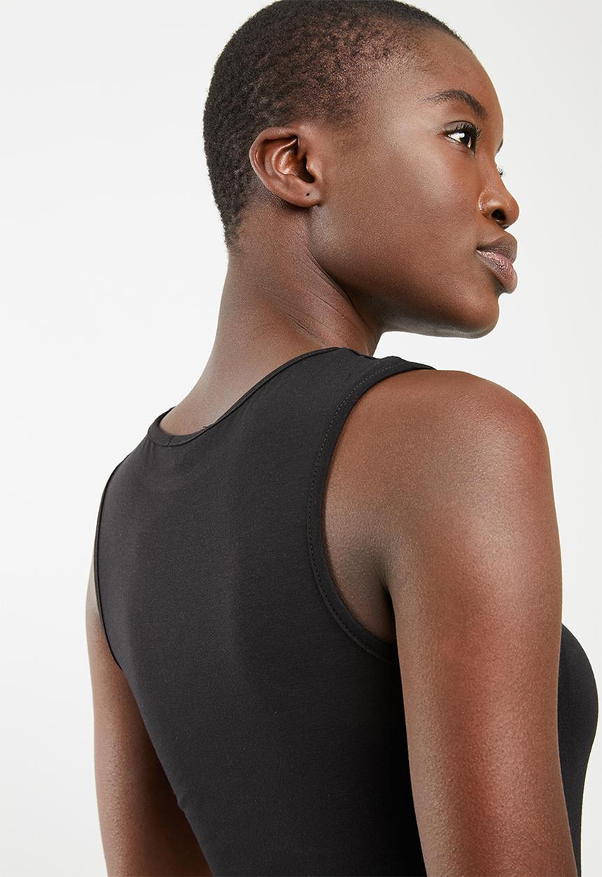 Superbalist - 2 pack high neck bodysuit - black & white 