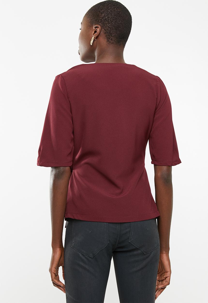 STYLE REPUBLIC - Wrap blouse - burgundy