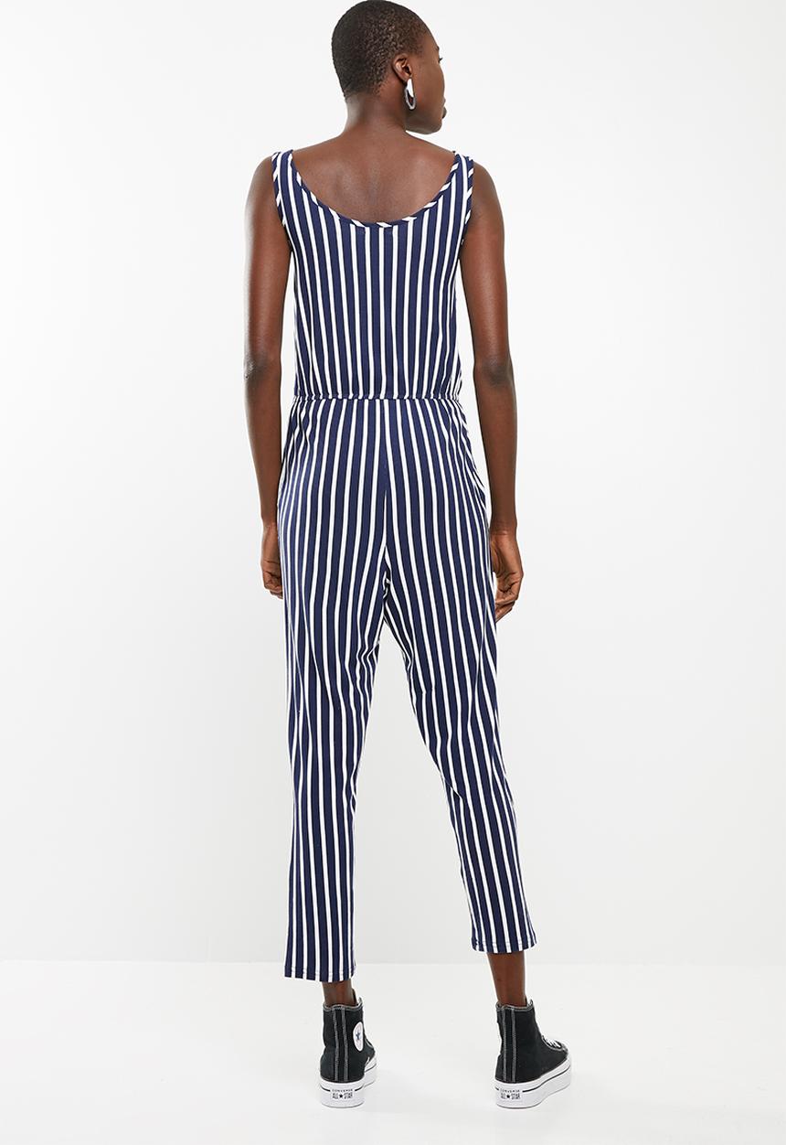 c(inch) - Easy fitting jumpsuit - navy & white