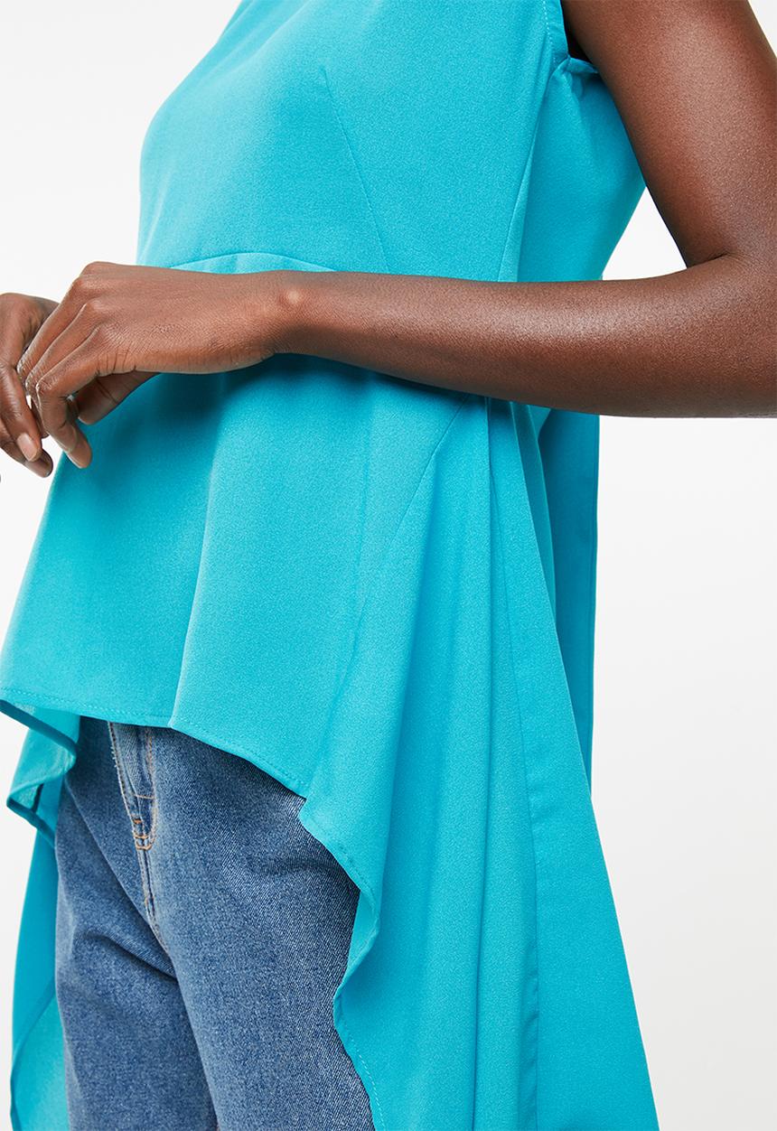 STYLE REPUBLIC - High neck kittybow blouse - turquoise