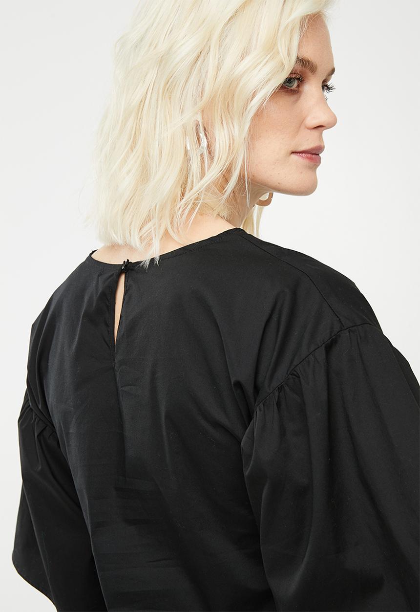 Superbalist - Poplin blouse with bow - black