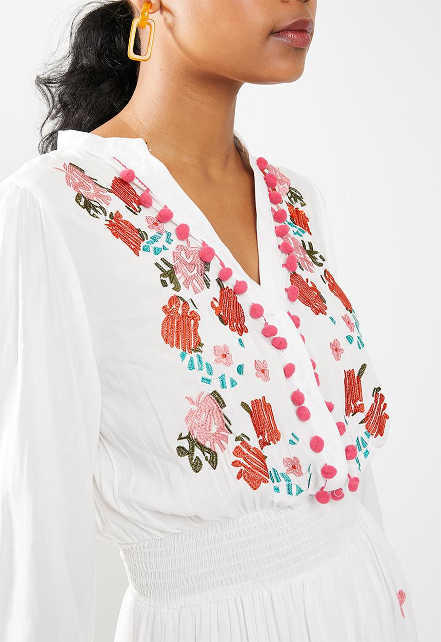 STYLE REPUBLIC - Embroided maxi dress - white