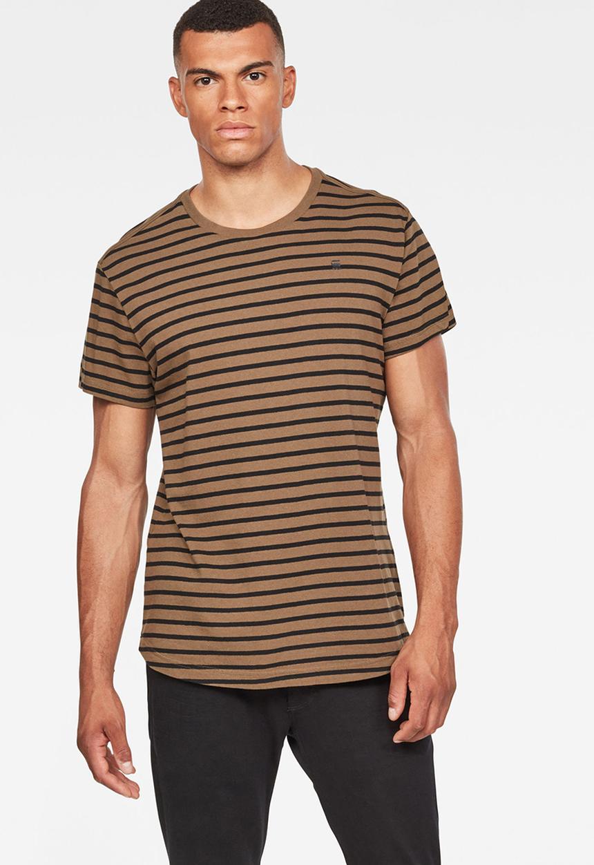 G-STAR - Starkon stripe T-shirt - black & tan