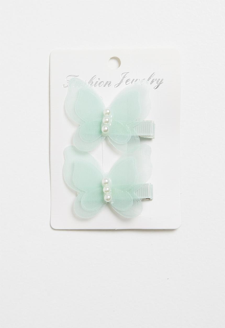 Pop Candy - Butterfly hair clips - green