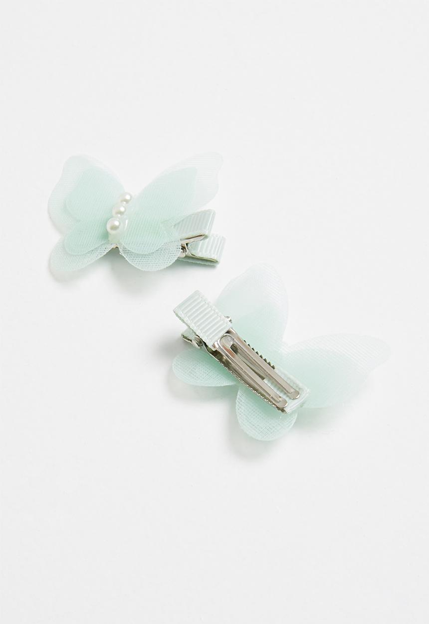 Pop Candy - Butterfly hair clips - green