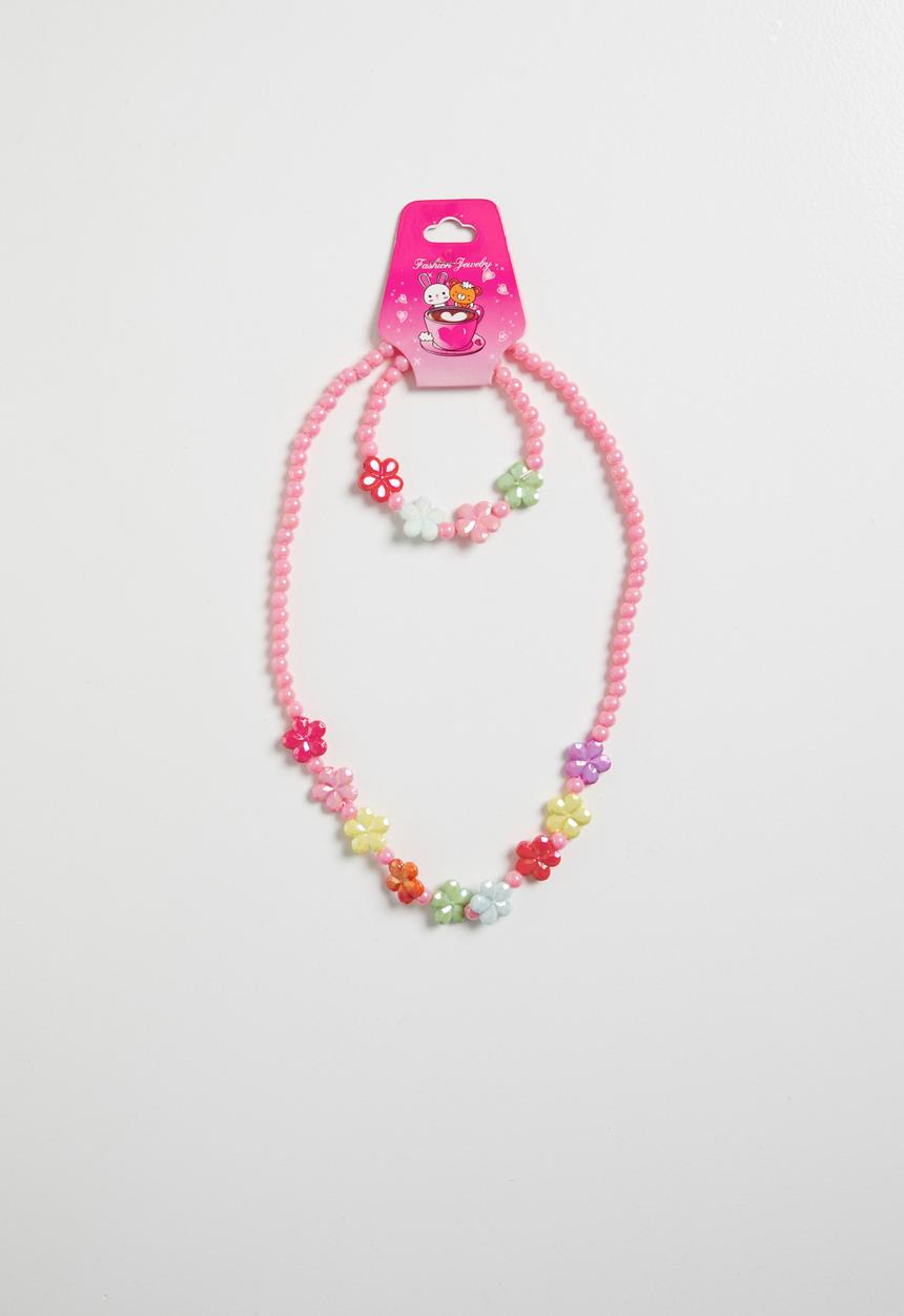 Pop Candy - Necklace and bracelet set - pink