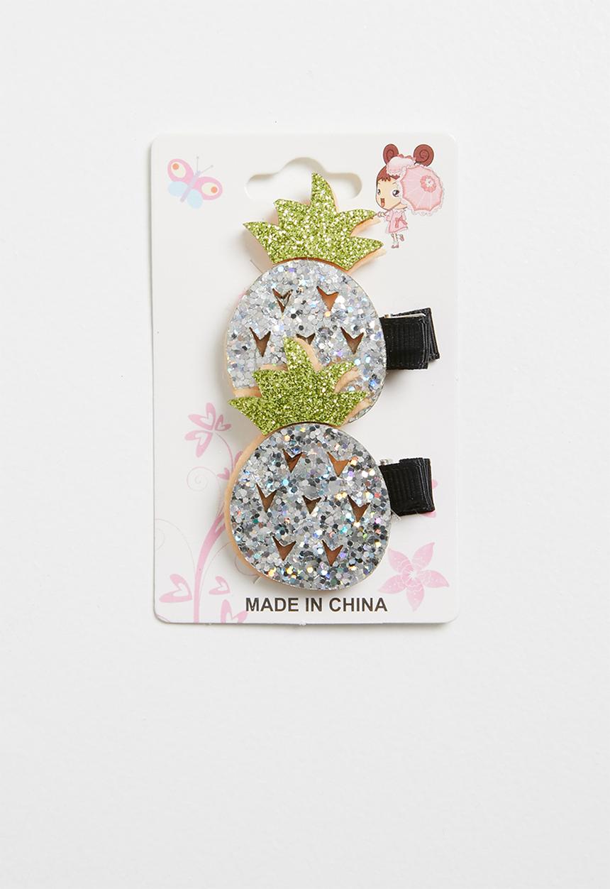 Pop Candy - Pineapple hair clips - silver