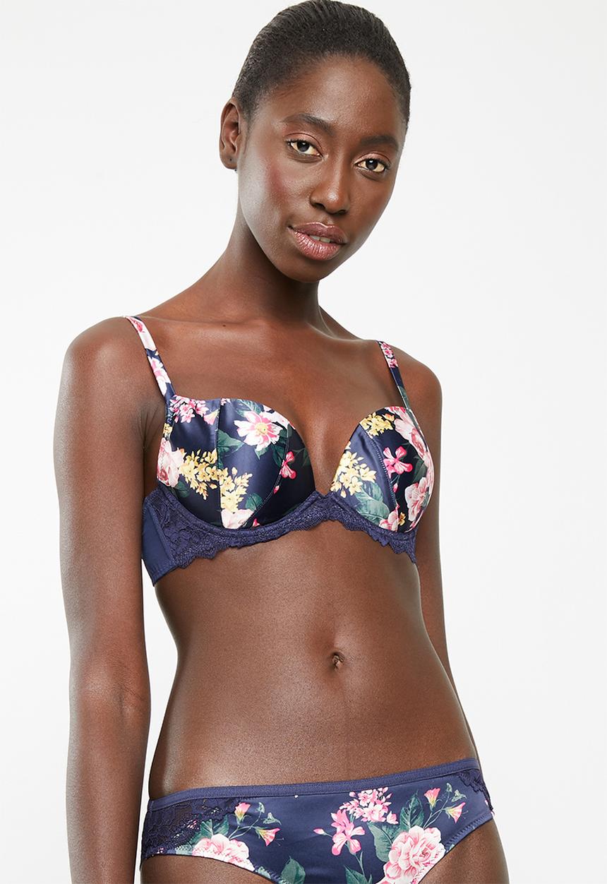 New Look - Rsa floral bra - navy