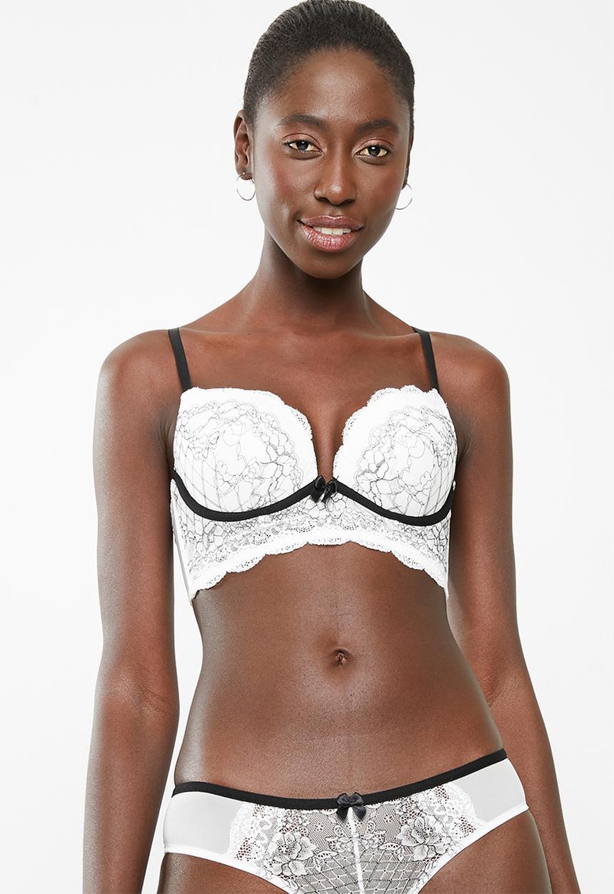 New Look - Mono double layer lace bra - black
