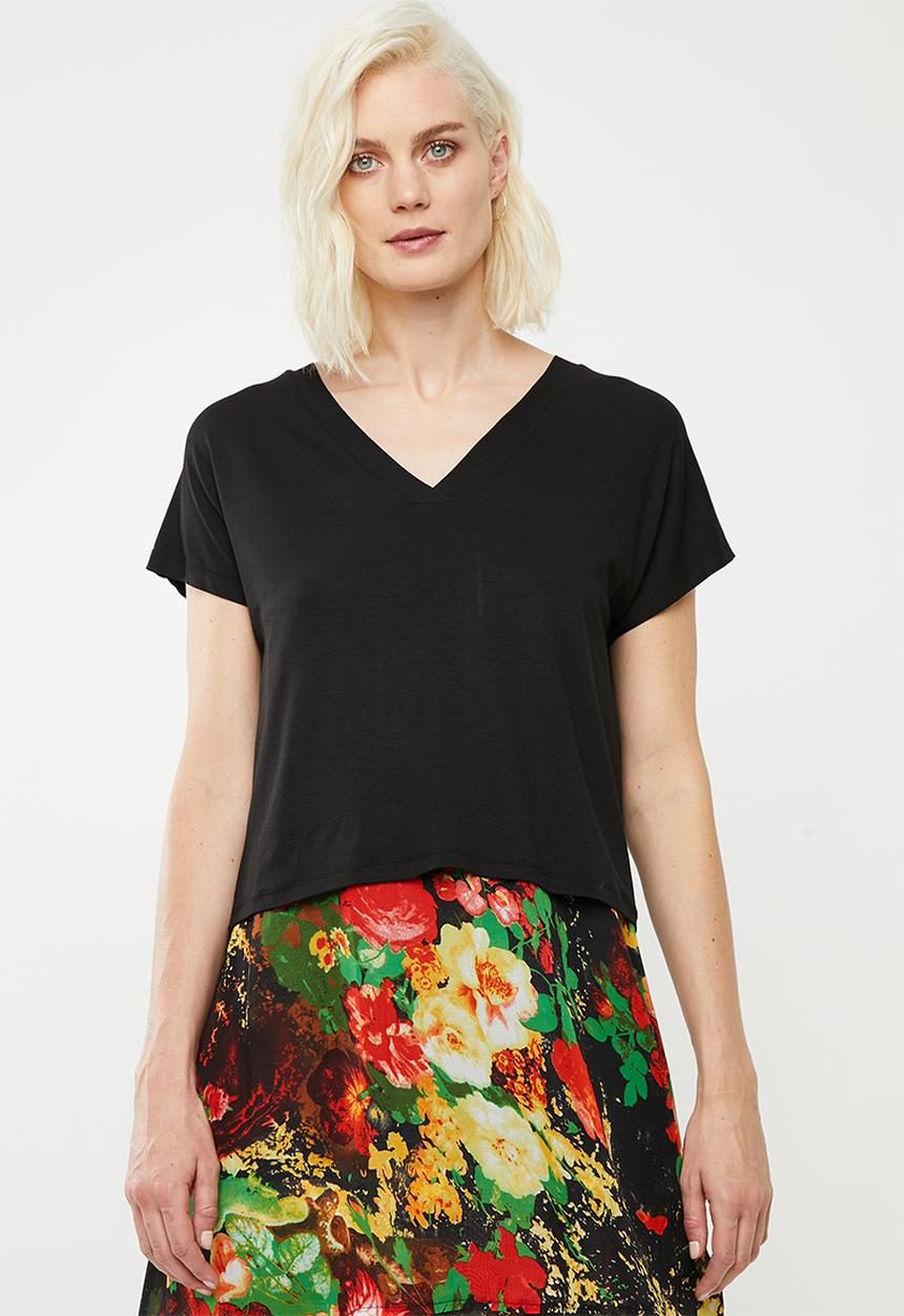 Superbalist - Slub v-neck tee - black
