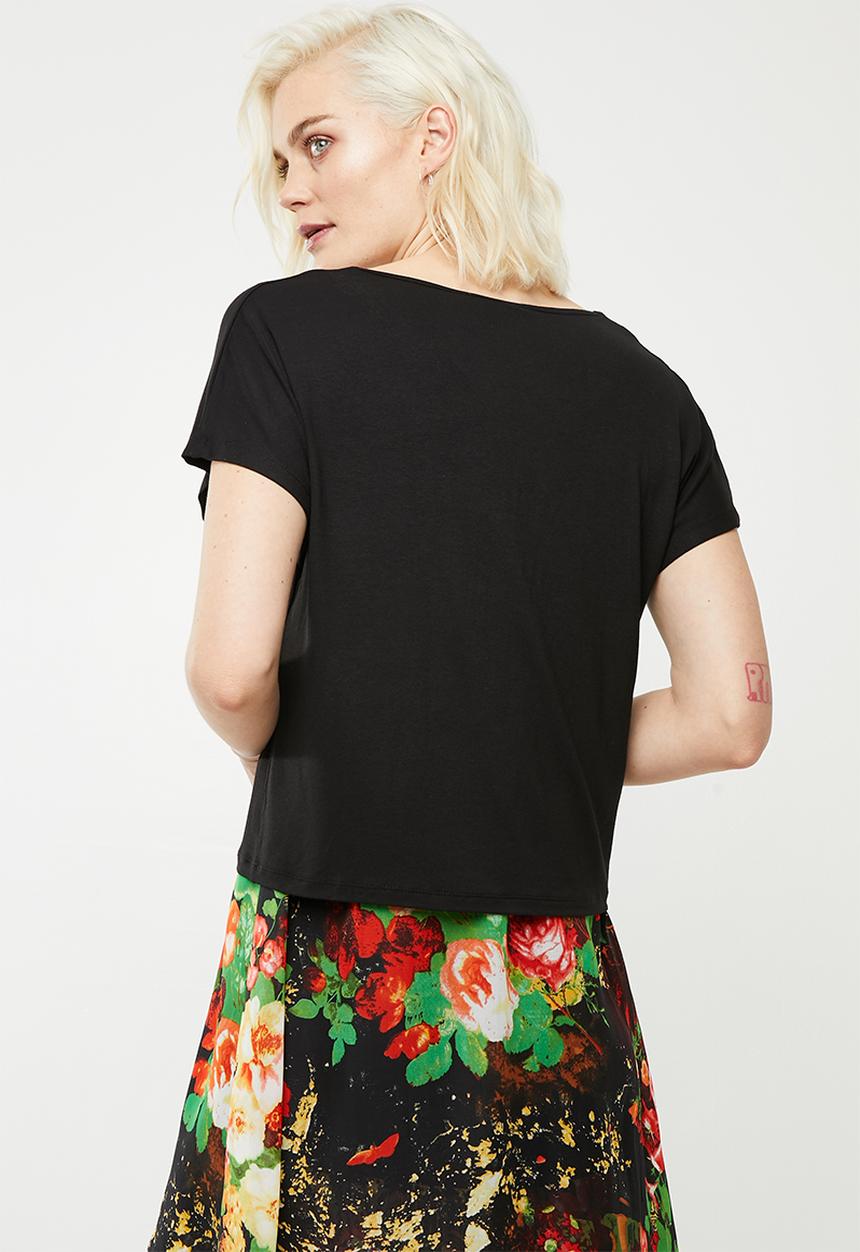 Superbalist - Slub v-neck tee - black