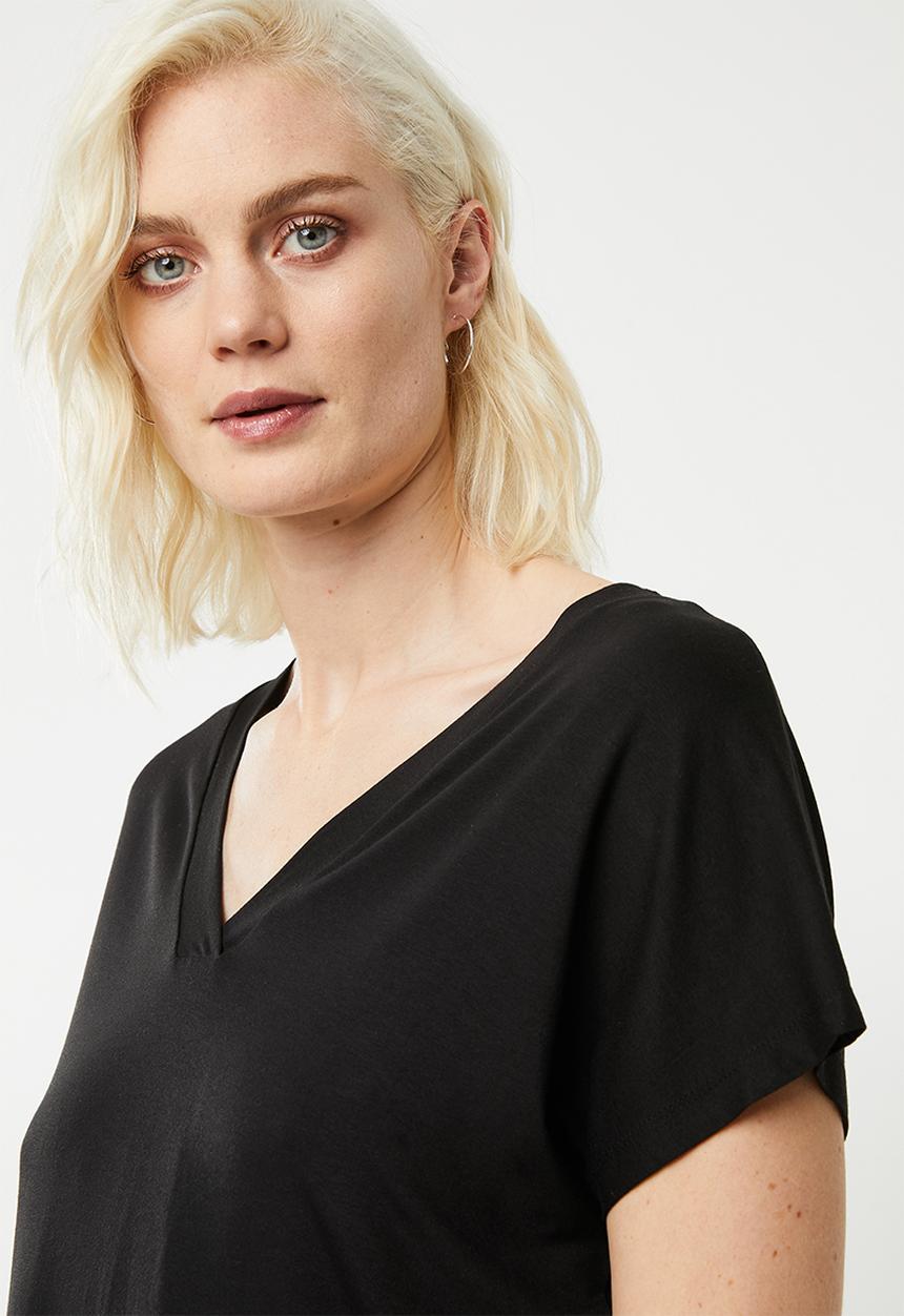 Superbalist - Slub v-neck tee - black