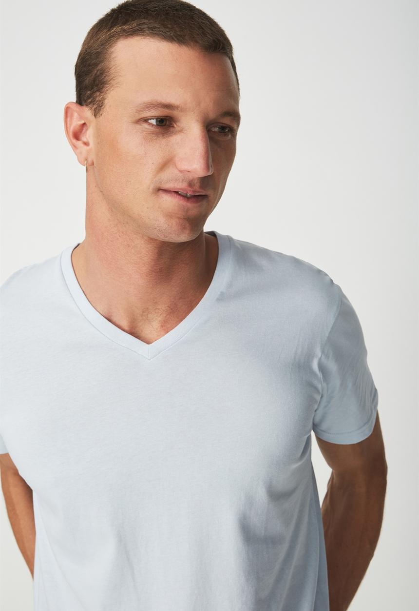 Cotton On - Essential V - neck - blue 