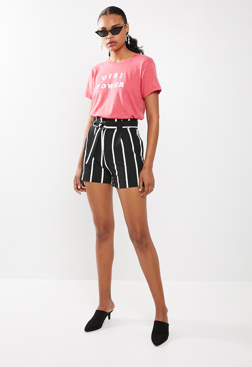 SISSY BOY - Stripe shorts - black & white