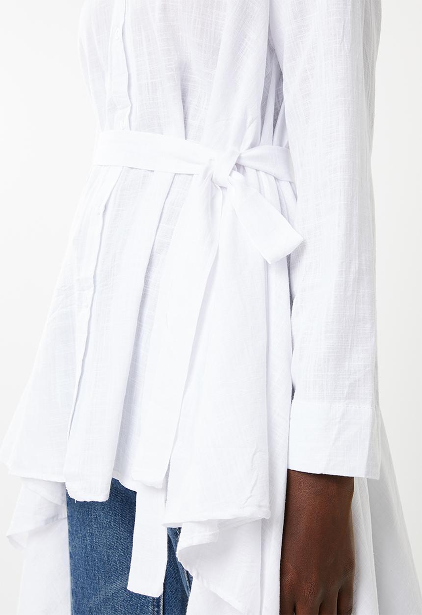STYLE REPUBLIC - High low linen look maxi shirt - white