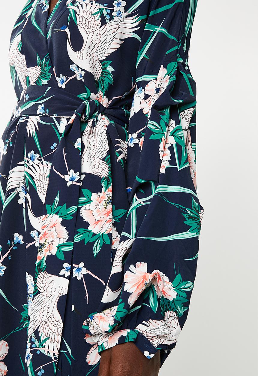 STYLE REPUBLIC - Volume wrap kimono jacket - navy