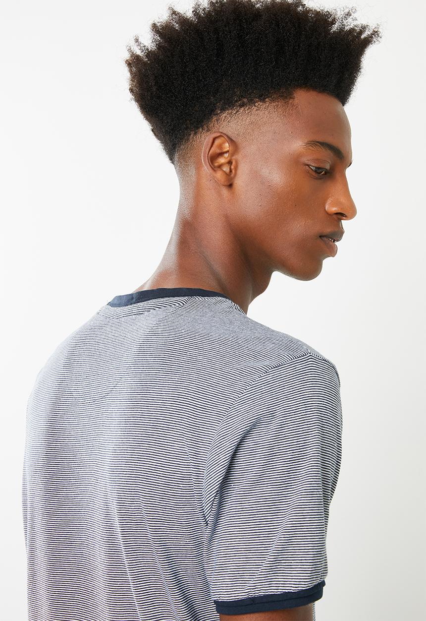 Brave Soul - Gandal T-shirt - navy & white 