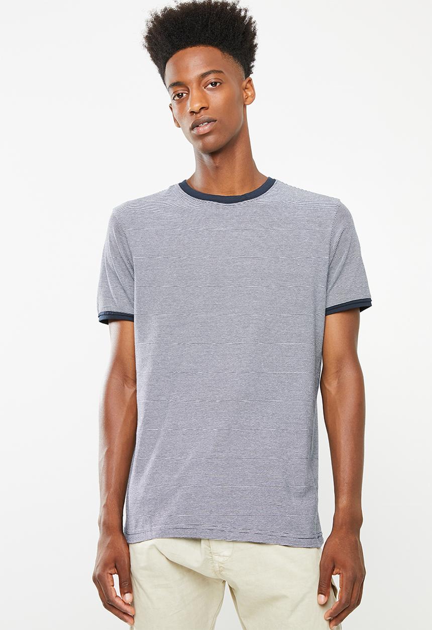 Brave Soul - Gandal T-shirt - navy & white 