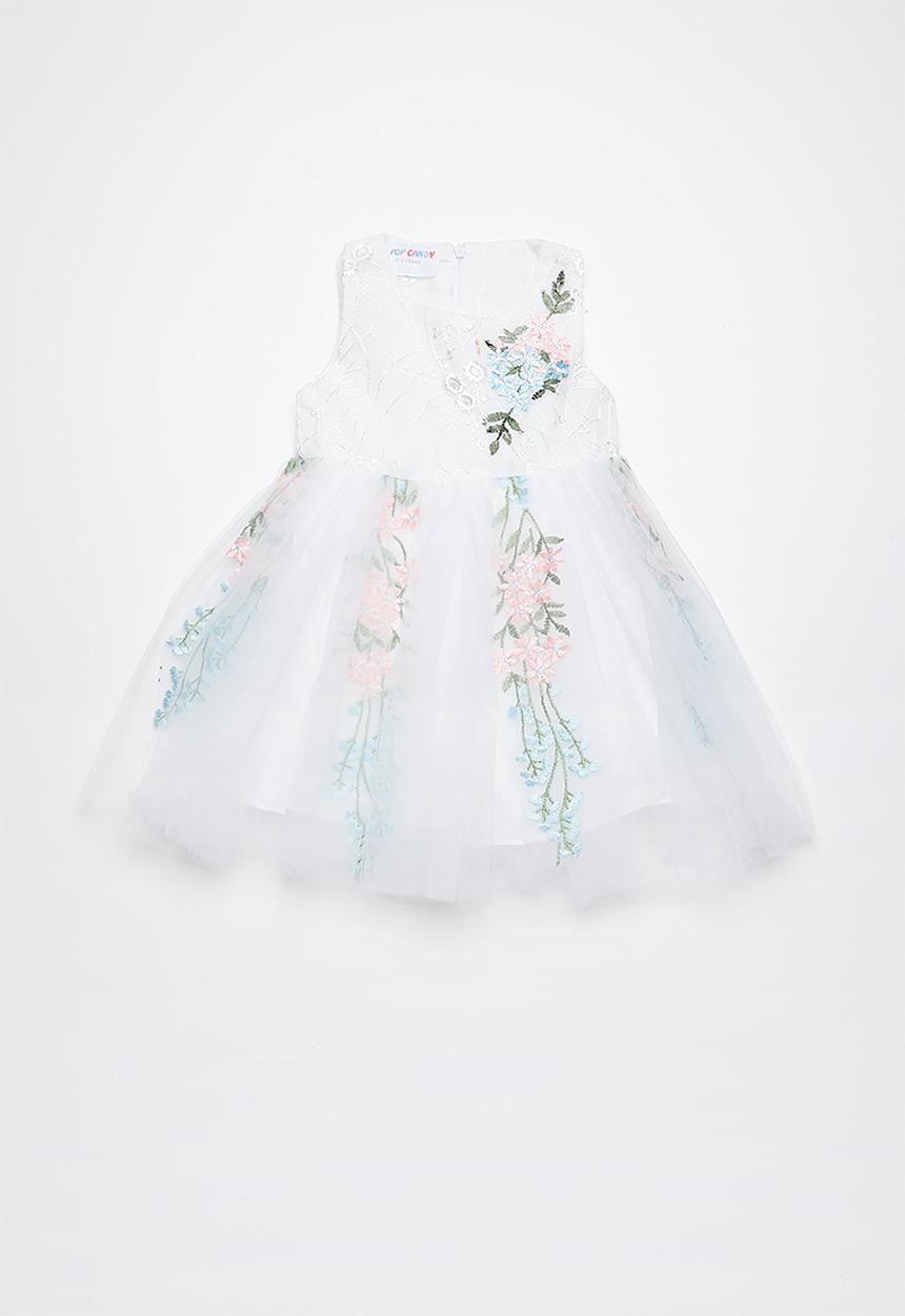 Pop Candy - Printed flower dress - white