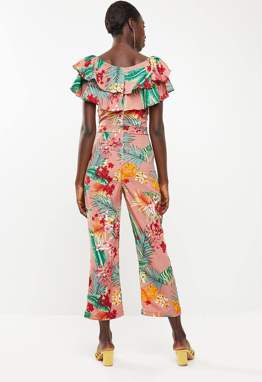 STYLE REPUBLIC - Bardot jumpsuit - Pink floral